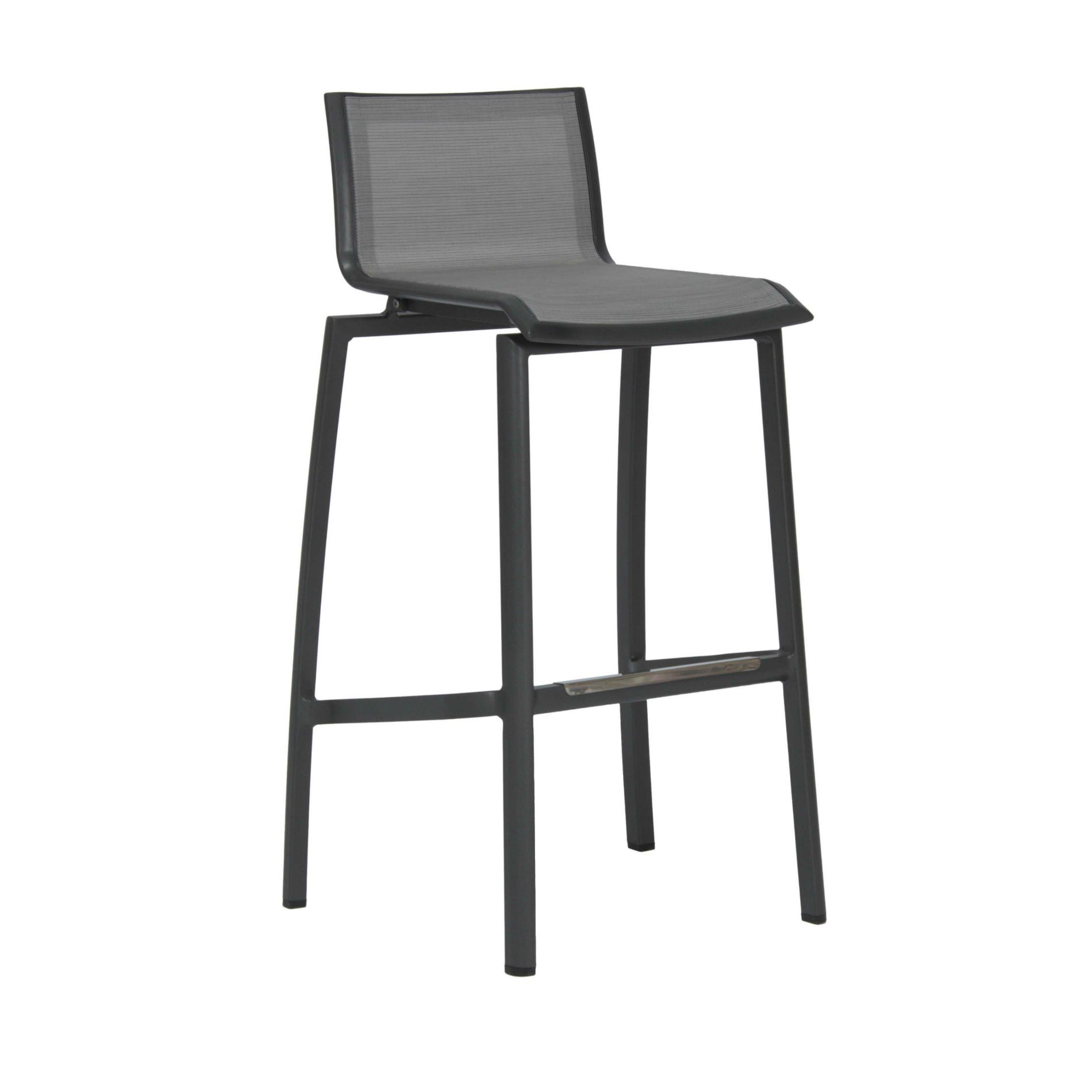 Barstuhl "Allround" von Stern, Gestell Aluminium anthrazit, Textilgewebe silber