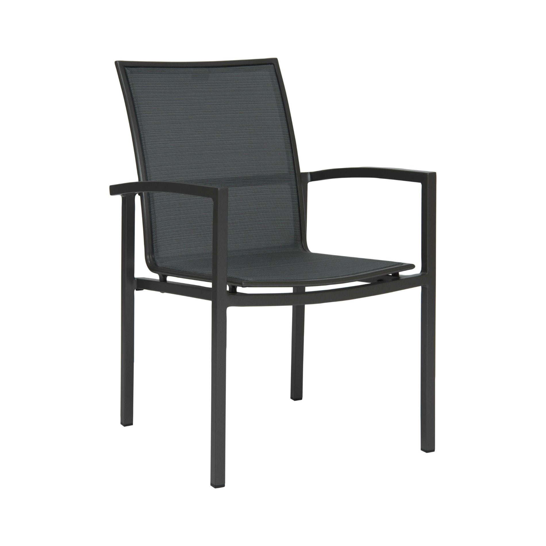 Stern Stapelsessel "Skelby", Gestell Aluminium anthrazit, Sitz & Rücken Textilgewebe karbon