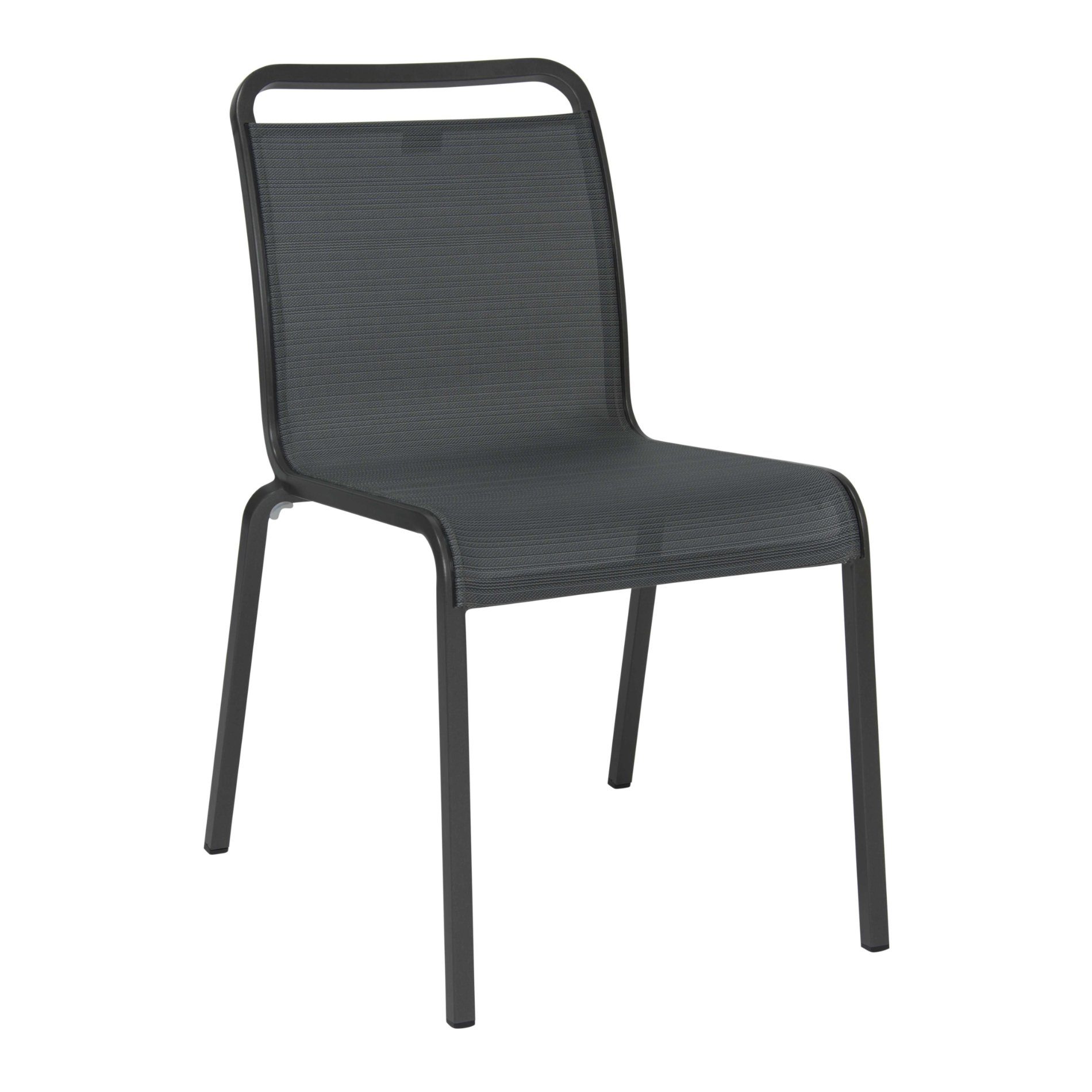Stern "Oskar" Stapelstuhl, Gestell Aluminium anthrazit, Textilgewebe karbon