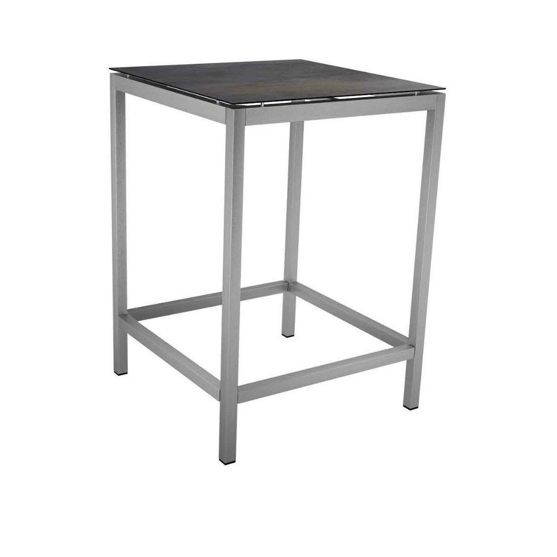 Stern Bartisch, Gestell Edelstahl, Tischplatte HPL Smoky