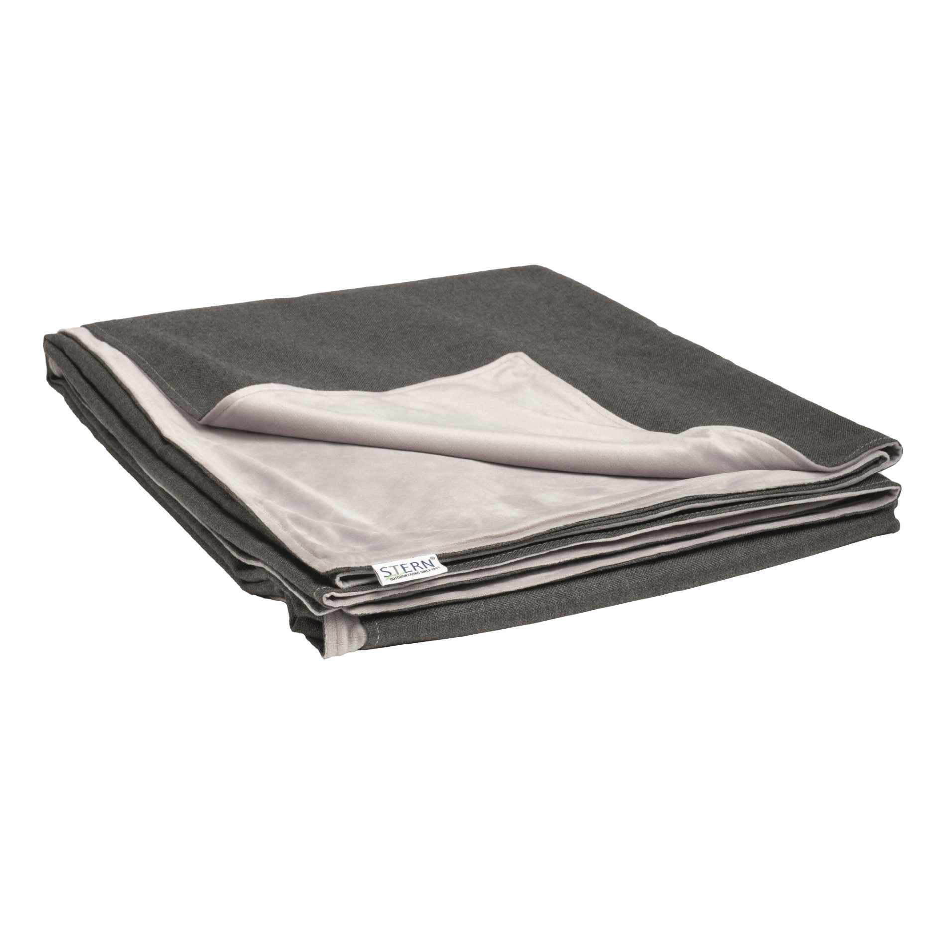 Stern Kuscheldecke 156x200 cm, Vorderseite schiefergrau 100% Polyacryl, Rückseite hellgrau 100% Polyester