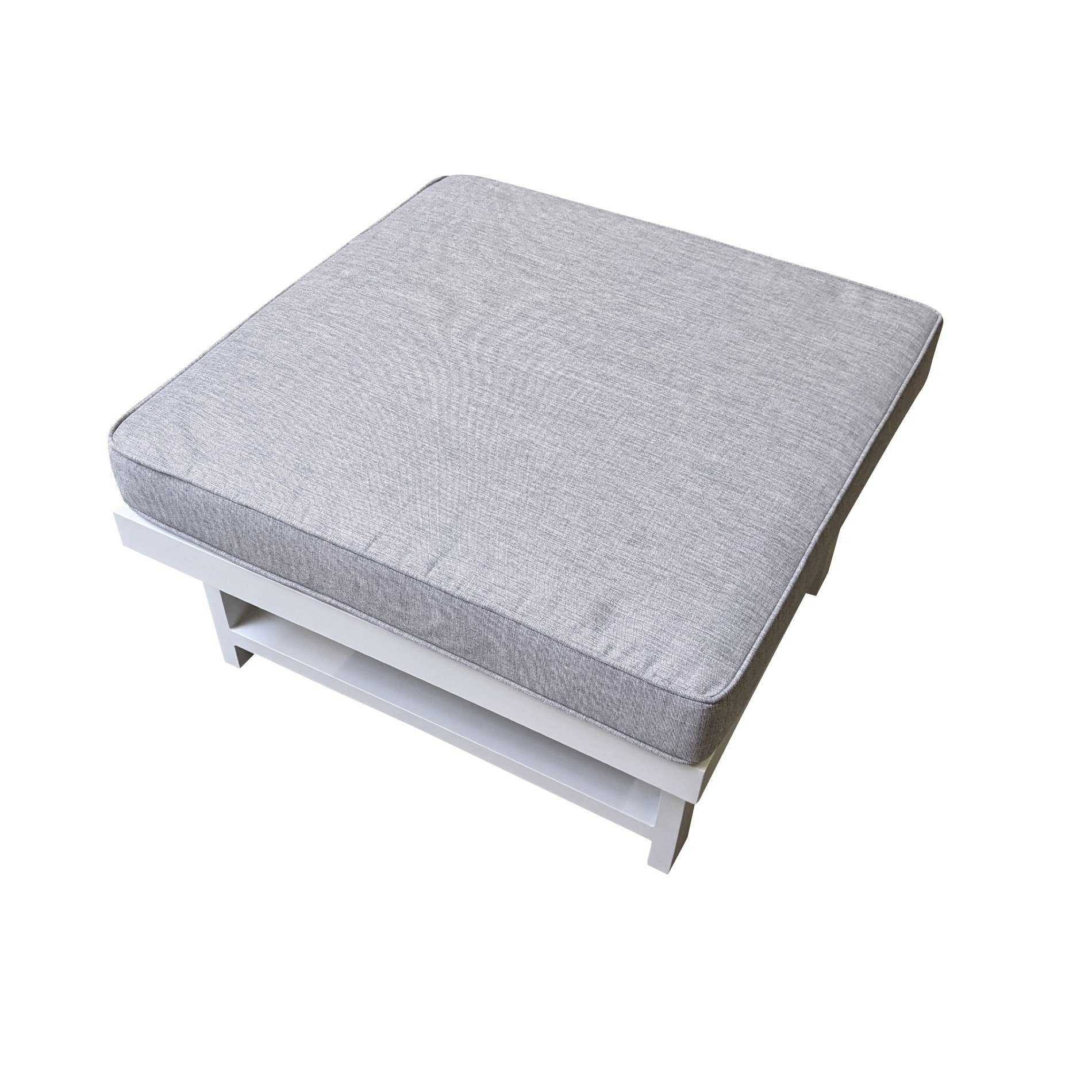 Home Islands "New Chalong" Loungehocker, Gestell Aluminium weiß, Polster hellgrau