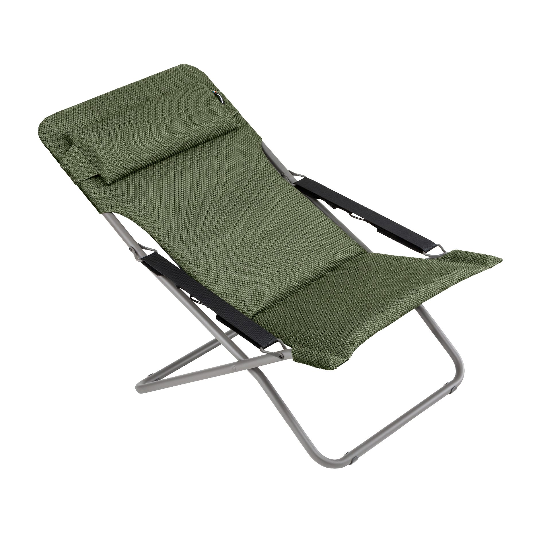 Lafuma "Transabed BeComfort®" Liegestuhl, Stahl titane, Textilgewebe olive