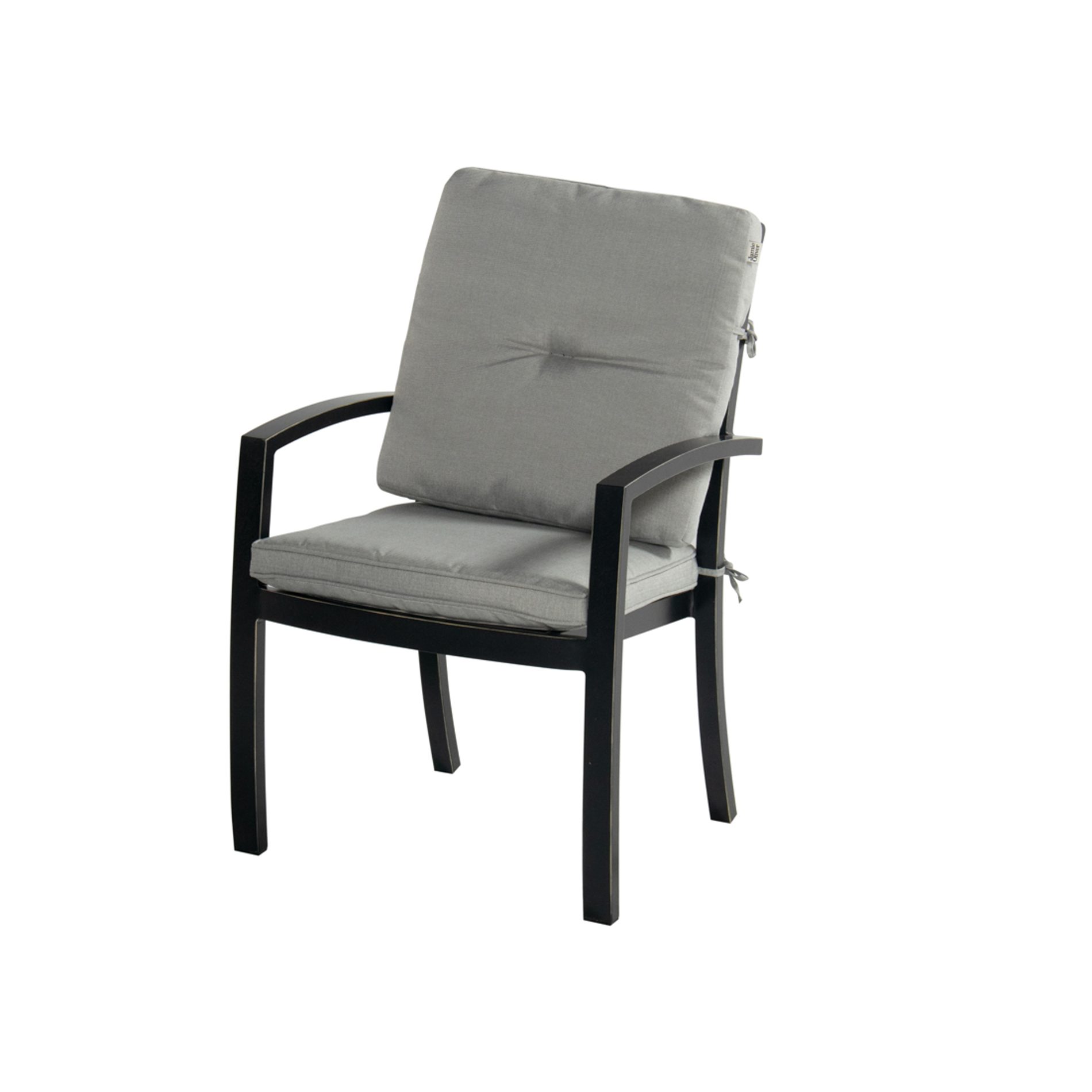 Hartman "Rosario" Diningsessel, Gestell Aluminium-Guss riven grey, Sitz- und Rückenkissen light grey