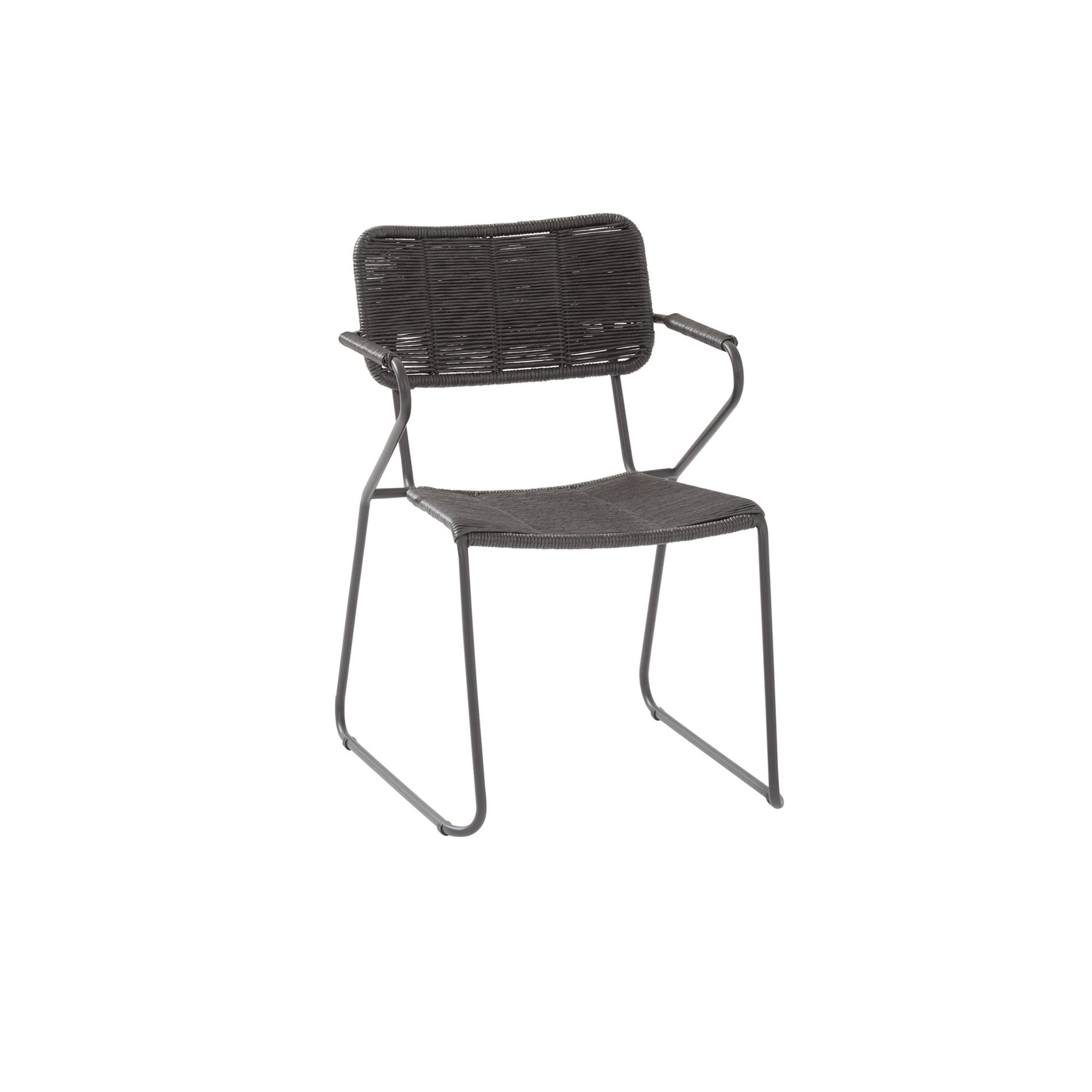 4Seasons Outdoor "Swing" Stapelstuhl, Edelstahl anthrazit, Rope anthrazit