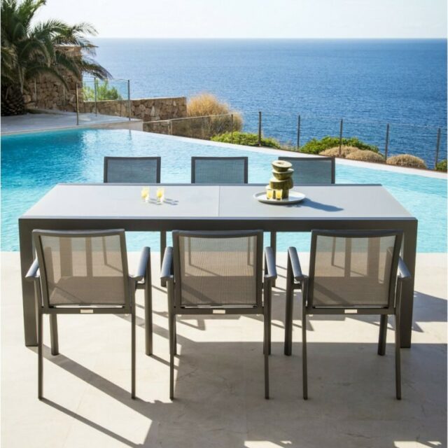 Jati&Kebon Gartenmöbel-Set mit Stuhl "Sevilla" und Gartentisch "Livorno"