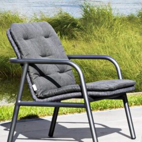 Gartenkultur Auflage für Jati&Kebon Loungesessel "Durham", Sunbrella® Natte charcoal chine