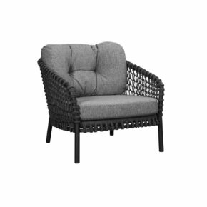 Cane-line "Ocean Large" Loungesessel, Gestell Aluminium grau, Soft Rope dark grey, Kissenset dark grey