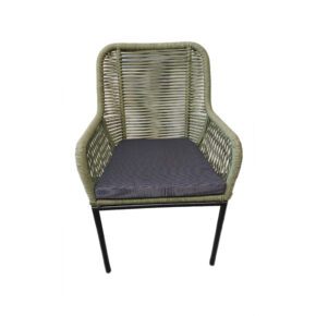 Home Islands "Mekong" Diningsessel, Gestell Aluminium schwarz matt, Rope moosgrün