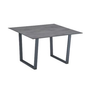 CASA DOMA "Falerna" Kufentisch 120x120 cm, Gestell Edelstahl anthrazit, Tischplatte HPL Chromix anthrazit