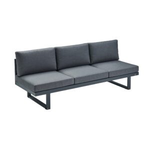 CASA DOMA "Aragona" Loungesofa, Gestell Aluminium anthrazit, Polster Tuvatextil® Panama grafito