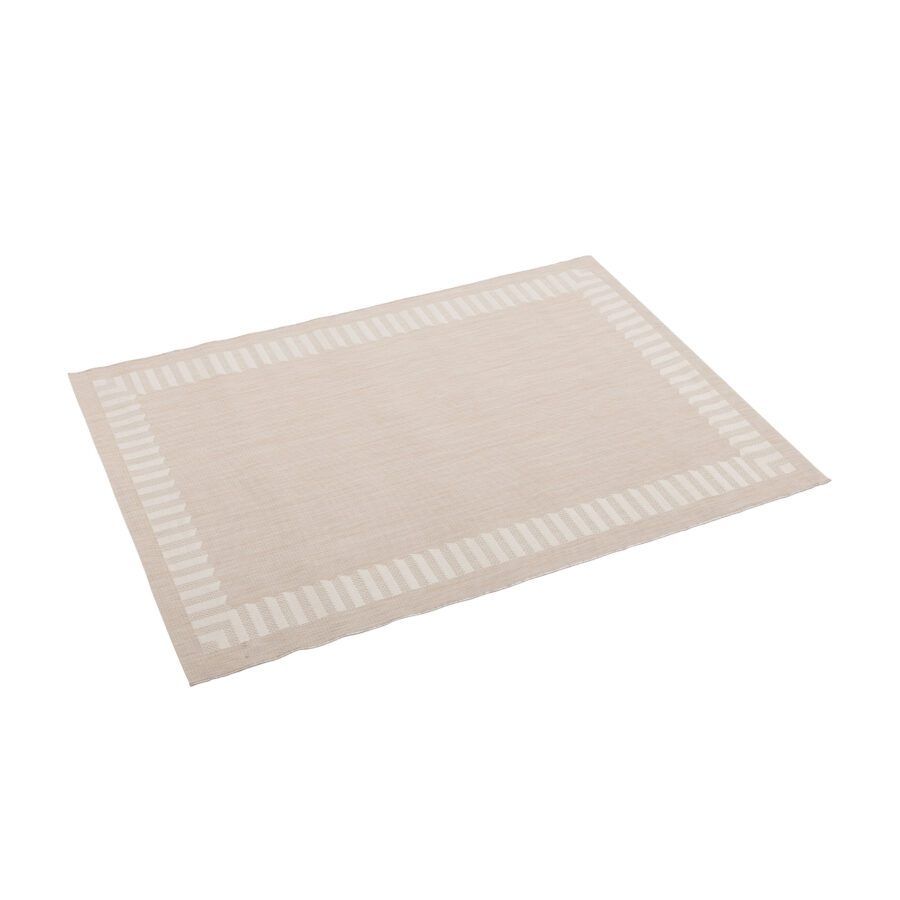 Kettler "Frame" Outdoor-Teppich 160 x 230 cm, recyceltes Polyester beige/grau