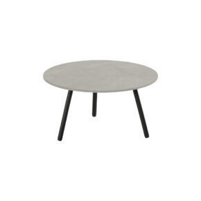 Hartman "Monaco" Loungetische Ø 60 cm, Aluminium schwarz, Tischplatte Keramik beige