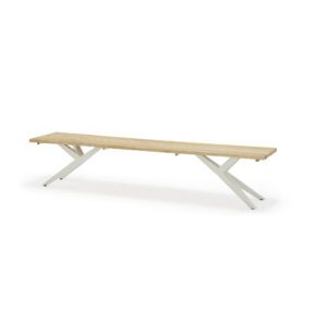 Musterring "Skagen" Gartenbank, Edelstahl ivory, Sitzfläche Teakholz massiv