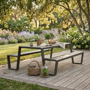 Lesli Living "Estilo" Picknick-Set, Aluminium anthrazit matt (Bild KI-generiert)
